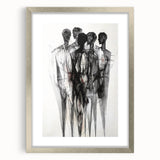 Abstract Figurative Wall Art – Mysterious Human Silhouettes