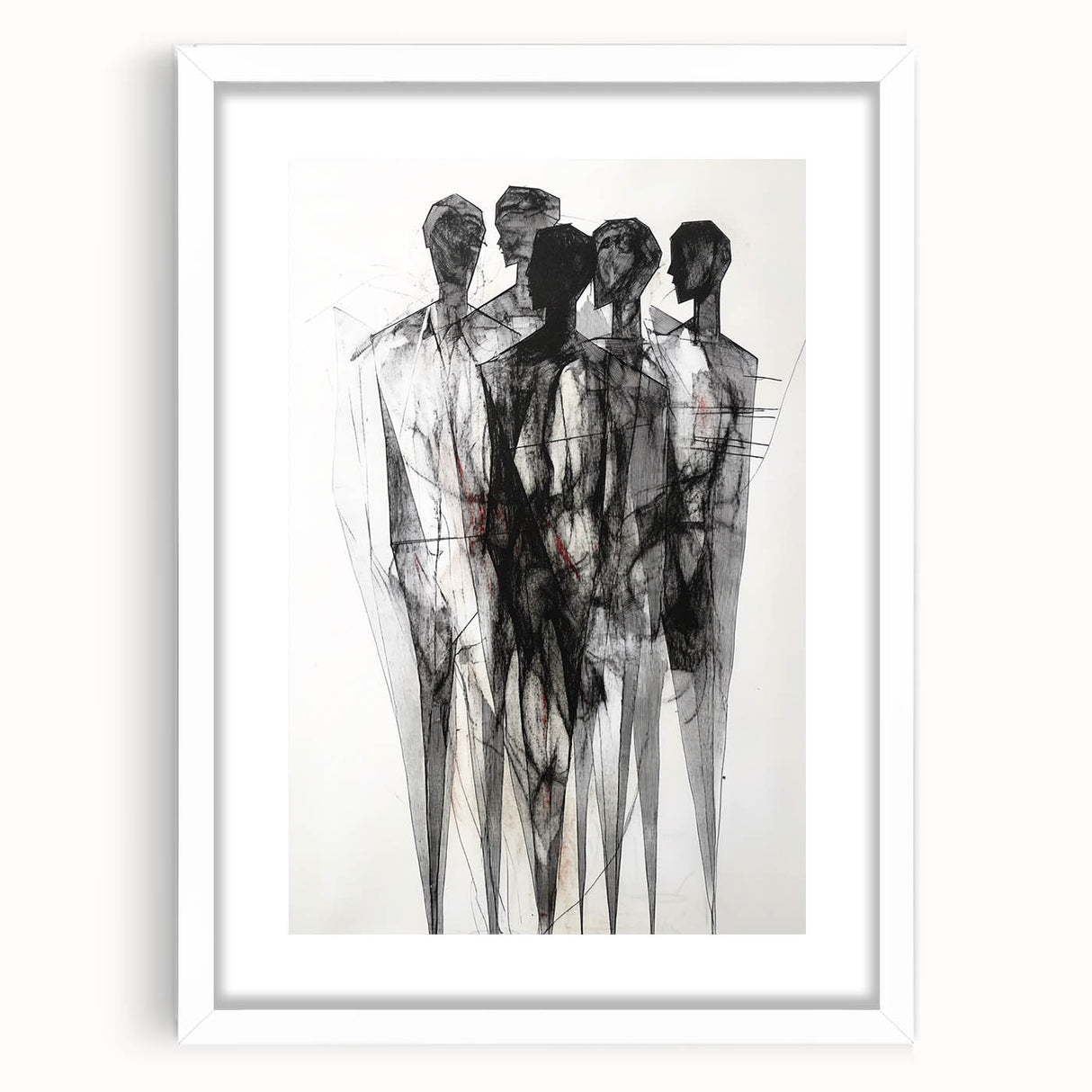 Abstract Figurative Wall Art – Mysterious Human Silhouettes