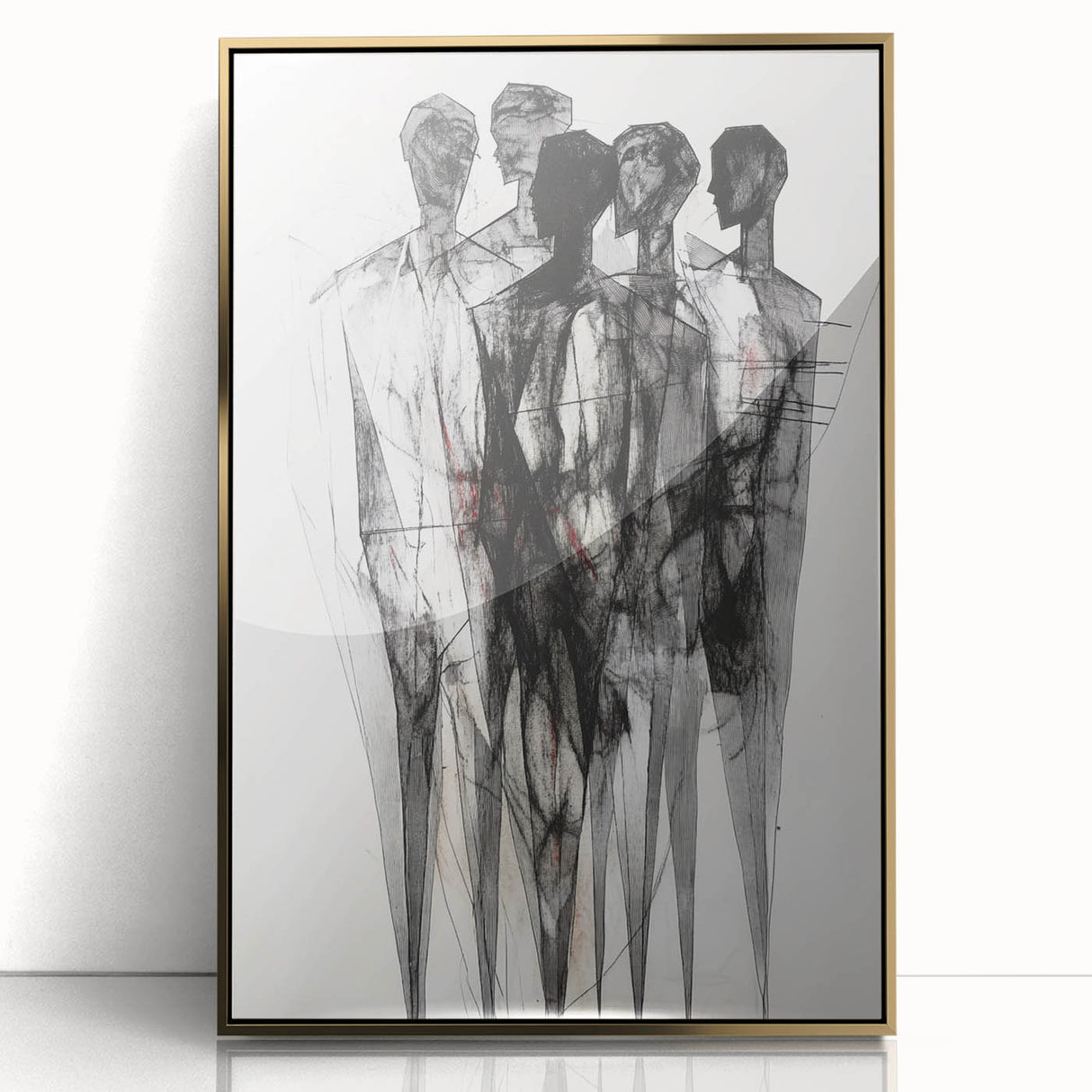 Abstract Figurative Wall Art – Mysterious Human Silhouettes