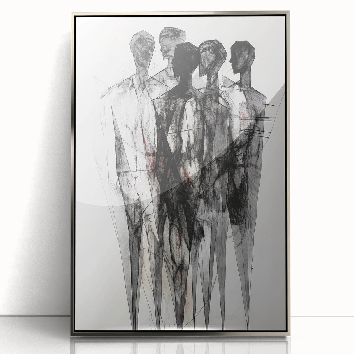 Abstract Figurative Wall Art – Mysterious Human Silhouettes