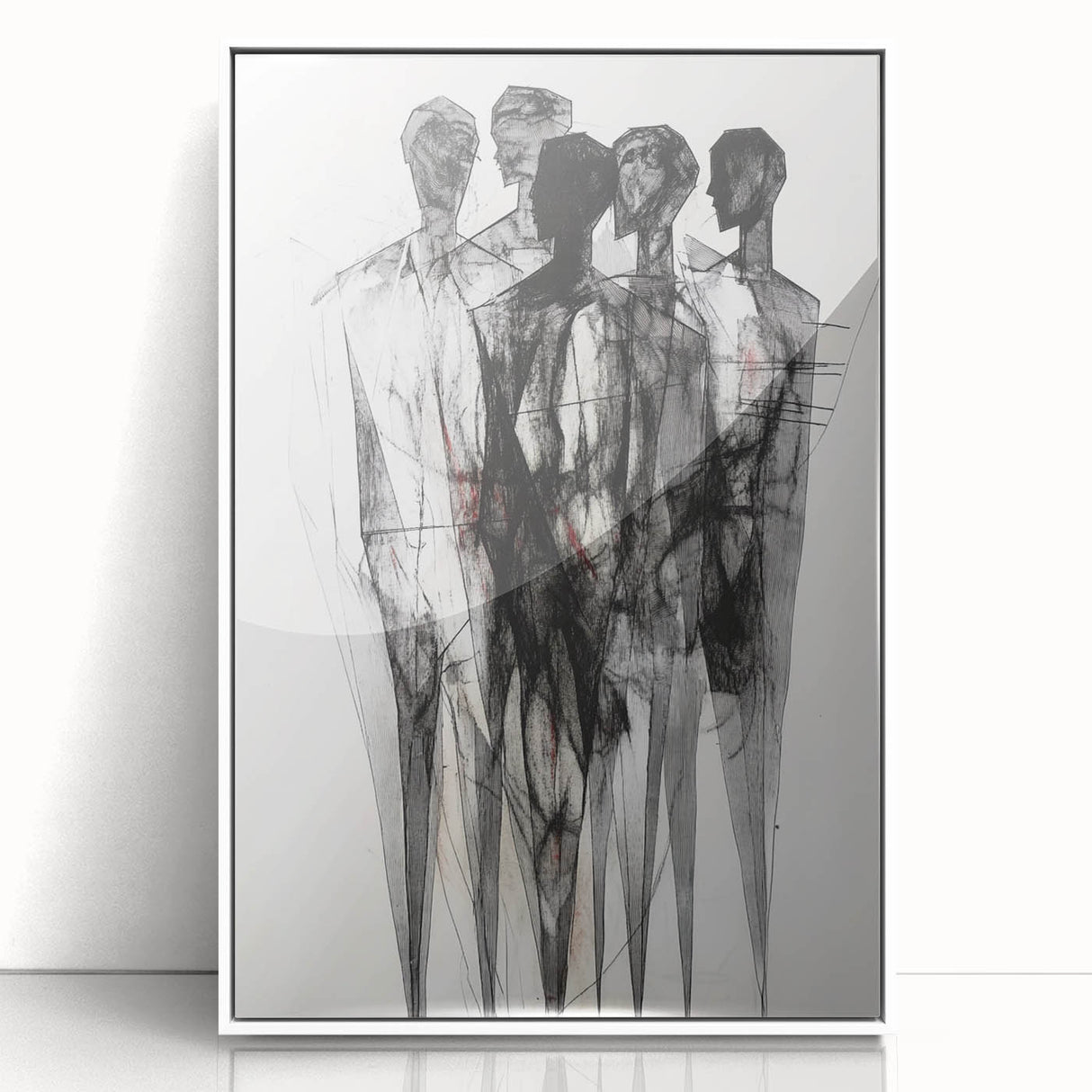 Abstract Figurative Wall Art – Mysterious Human Silhouettes