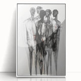 Abstract Figurative Wall Art – Mysterious Human Silhouettes
