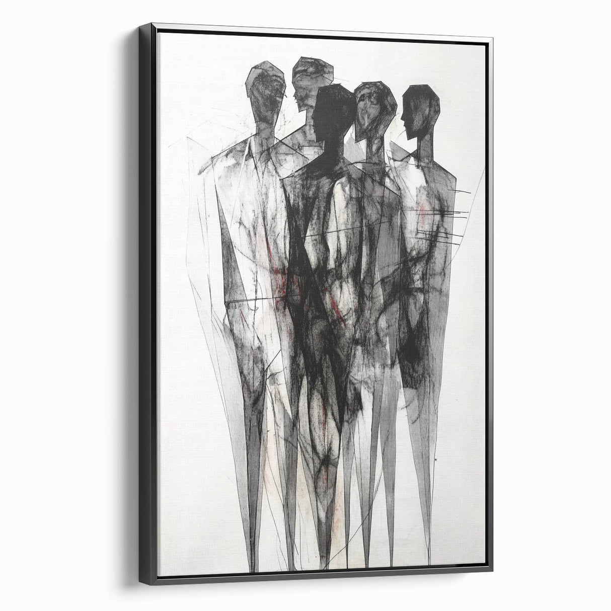 Abstract Figurative Wall Art – Mysterious Human Silhouettes