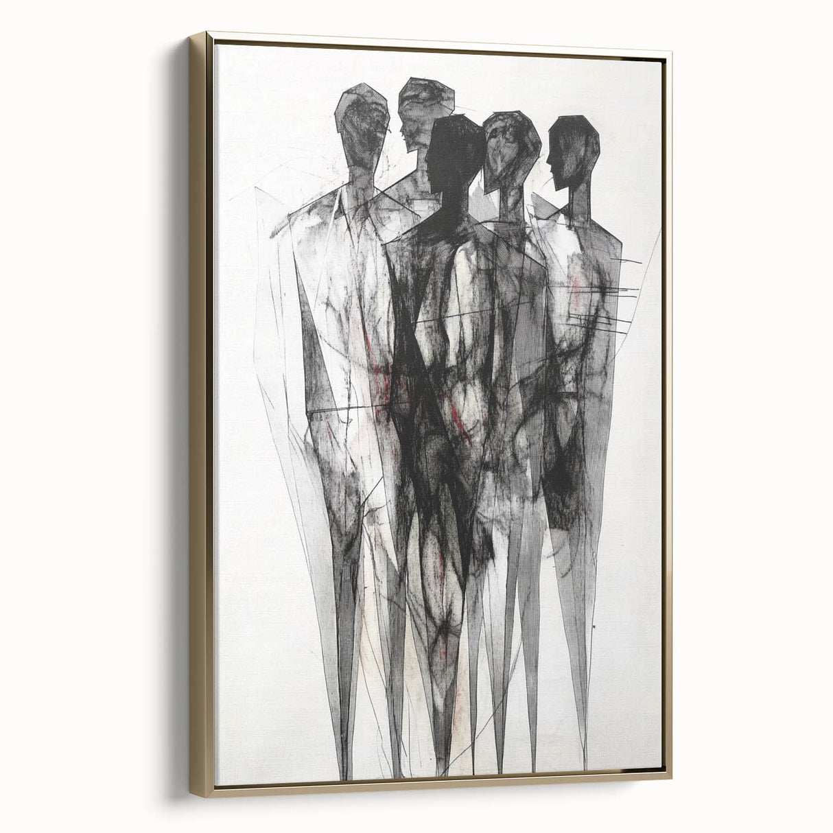 Abstract Figurative Wall Art – Mysterious Human Silhouettes