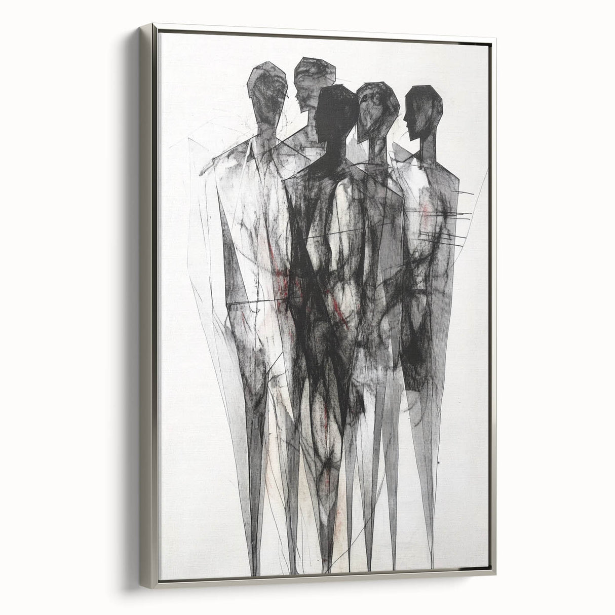 Abstract Figurative Wall Art – Mysterious Human Silhouettes