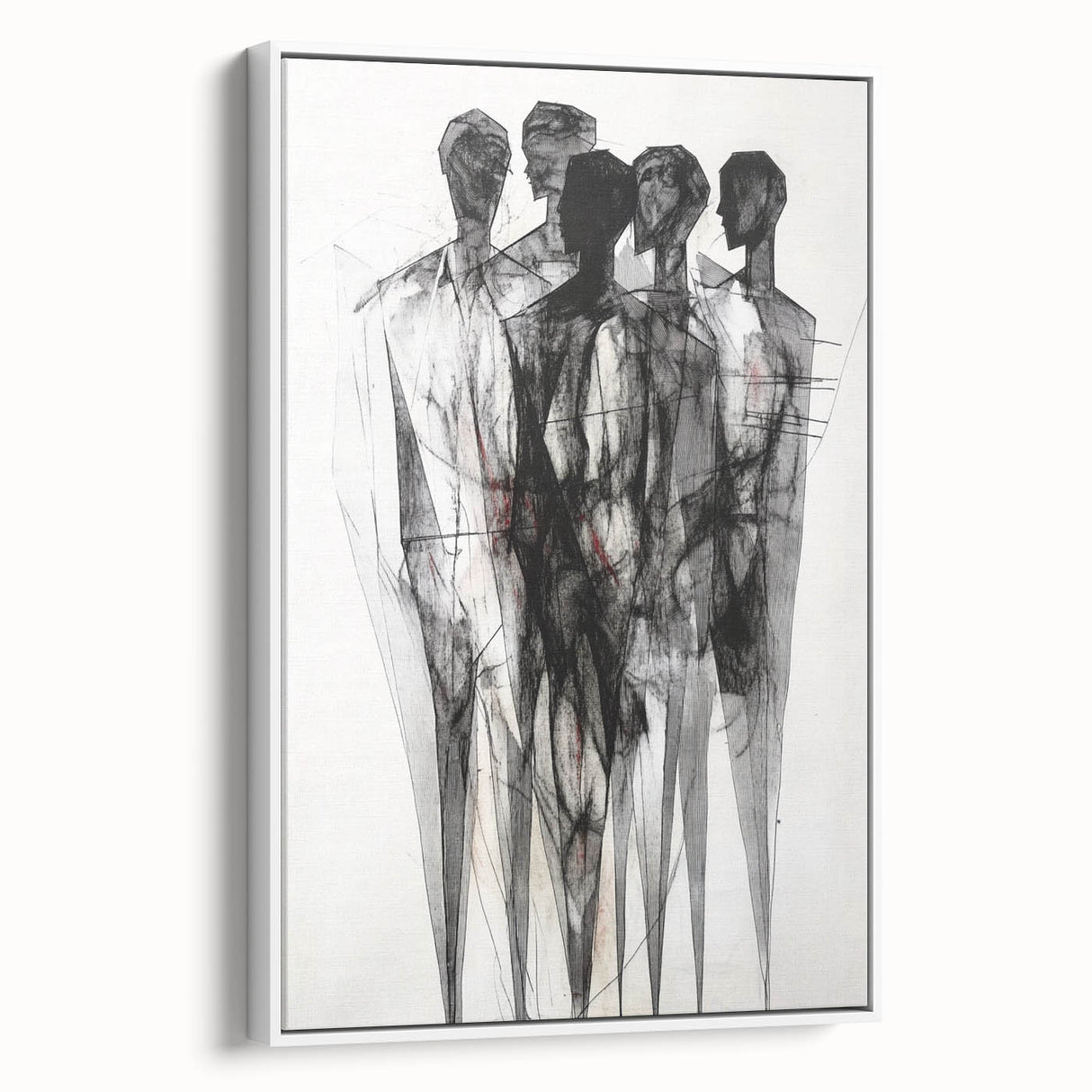 Abstract Figurative Wall Art – Mysterious Human Silhouettes