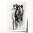 Abstract Figurative Wall Art – Mysterious Human Silhouettes