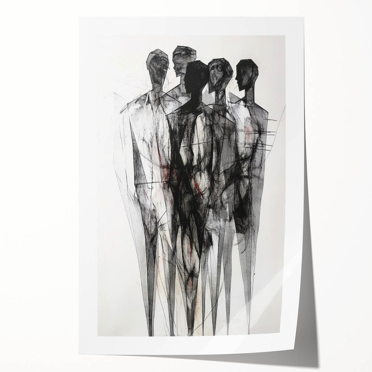 Abstract Figurative Wall Art – Mysterious Human Silhouettes