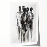 Abstract Figurative Wall Art – Mysterious Human Silhouettes