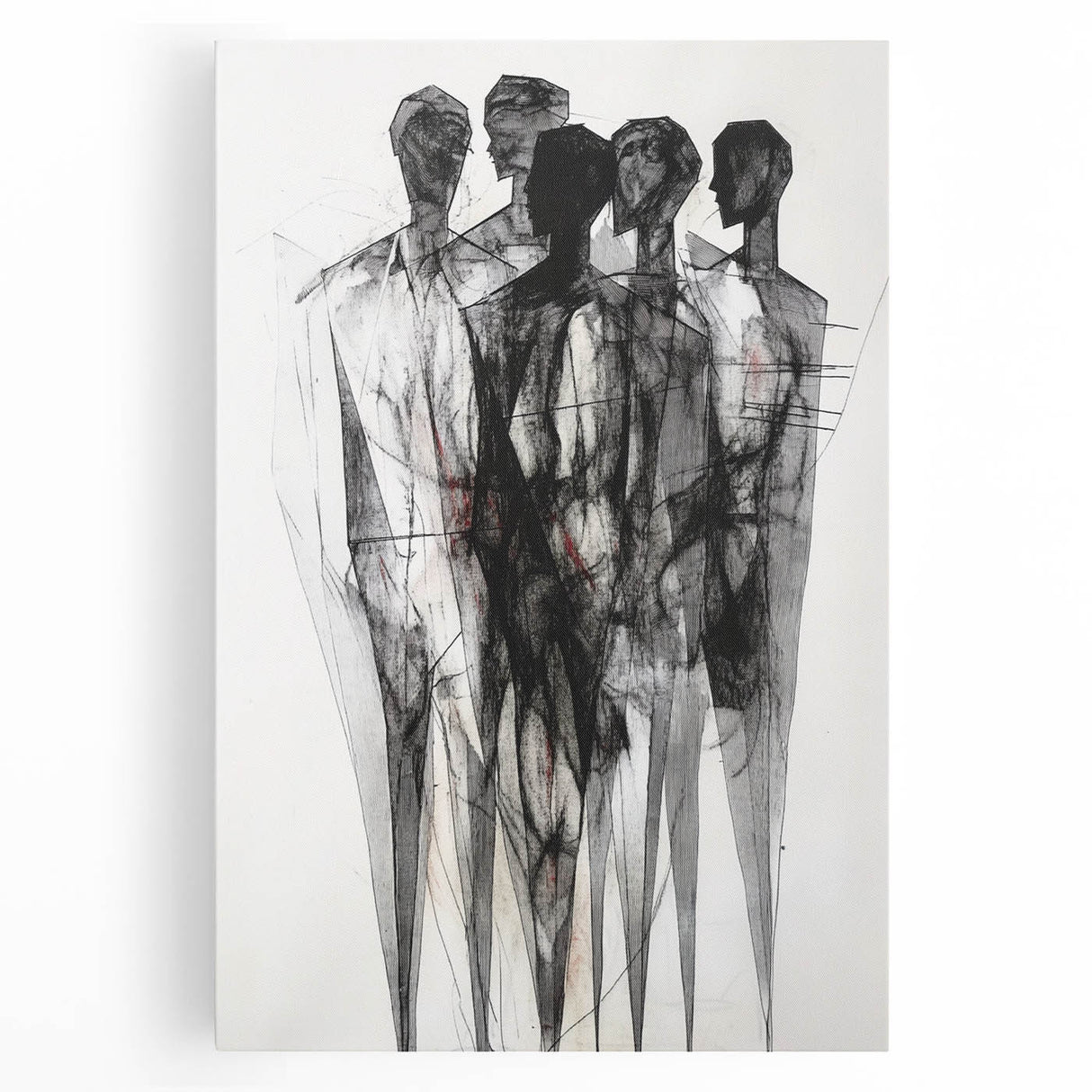 Abstract Figurative Wall Art – Mysterious Human Silhouettes