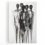 Abstract Figurative Wall Art – Mysterious Human Silhouettes