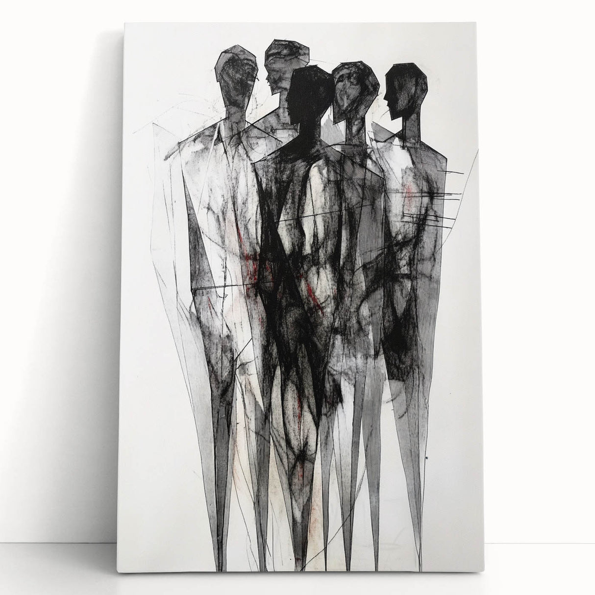Abstract Figurative Wall Art – Mysterious Human Silhouettes