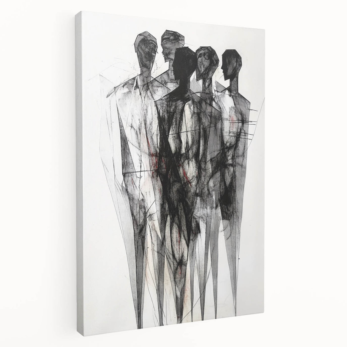 Abstract Figurative Wall Art – Mysterious Human Silhouettes