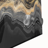 Luxury Fluid Abstract Wall Art – Black and Gold Modern Canvas