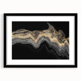 Luxury Fluid Abstract Wall Art – Black and Gold Modern Canvas
