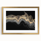 Luxury Fluid Abstract Wall Art – Black and Gold Modern Canvas