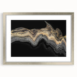 Luxury Fluid Abstract Wall Art – Black and Gold Modern Canvas