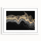 Luxury Fluid Abstract Wall Art – Black and Gold Modern Canvas