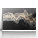 Luxury Fluid Abstract Wall Art – Black and Gold Modern Canvas