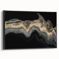 Luxury Fluid Abstract Wall Art – Black and Gold Modern Canvas