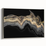 Luxury Fluid Abstract Wall Art – Black and Gold Modern Canvas