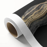 Luxury Fluid Abstract Wall Art – Black and Gold Modern Canvas