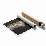 Luxury Fluid Abstract Wall Art – Black and Gold Modern Canvas