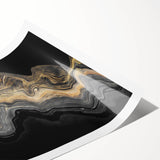 Luxury Fluid Abstract Wall Art – Black and Gold Modern Canvas
