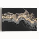 Luxury Fluid Abstract Wall Art – Black and Gold Modern Canvas