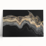 Luxury Fluid Abstract Wall Art – Black and Gold Modern Canvas