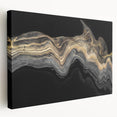 Luxury Fluid Abstract Wall Art – Black and Gold Modern Canvas