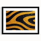 Bold Black and Yellow Abstract Wall Art – Modern Wave Illustration