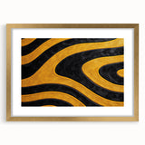 Bold Black and Yellow Abstract Wall Art – Modern Wave Illustration