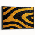 Bold Black and Yellow Abstract Wall Art – Modern Wave Illustration