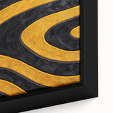 Bold Black and Yellow Abstract Wall Art – Modern Wave Illustration