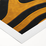 Bold Black and Yellow Abstract Wall Art – Modern Wave Illustration