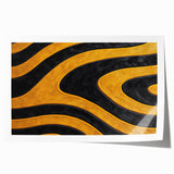 Bold Black and Yellow Abstract Wall Art – Modern Wave Illustration