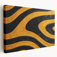 Bold Black and Yellow Abstract Wall Art – Modern Wave Illustration