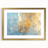 Luxury Abstract Wall Art – Light Blue & Gold Modern Canvas Print