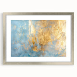 Luxury Abstract Wall Art – Light Blue & Gold Modern Canvas Print