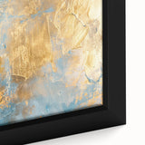 Luxury Abstract Wall Art – Light Blue & Gold Modern Canvas Print