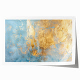 Luxury Abstract Wall Art – Light Blue & Gold Modern Canvas Print