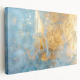 Luxury Abstract Wall Art – Light Blue & Gold Modern Canvas Print