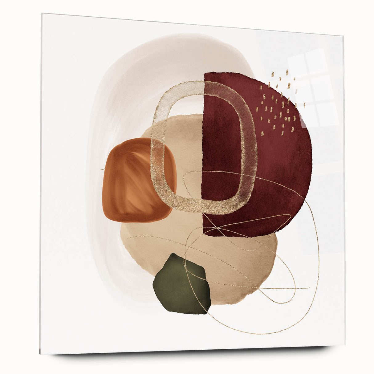 Geometric Minimalist Abstract Wall Art – Modern Earth Tone Design