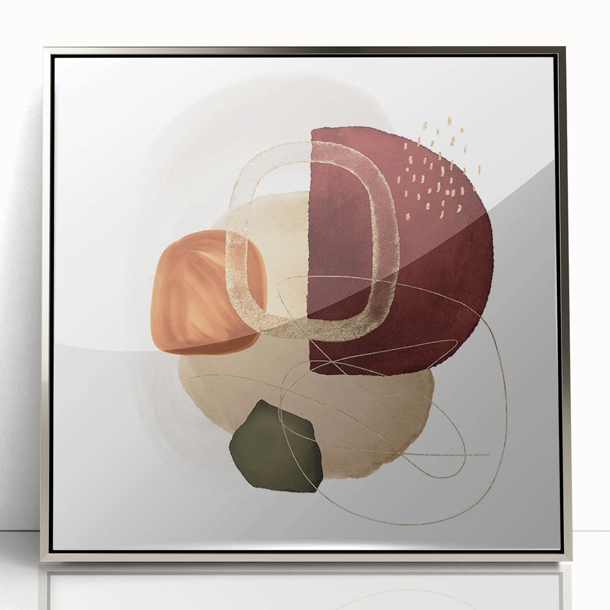 Geometric Minimalist Abstract Wall Art – Modern Earth Tone Design
