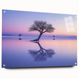 Serene Minimalist Landscape Art – Twilight Reflection Print