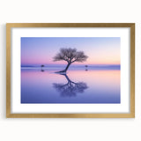 Serene Minimalist Landscape Art – Twilight Reflection Print