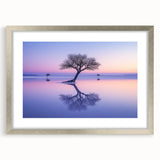 Serene Minimalist Landscape Art – Twilight Reflection Print