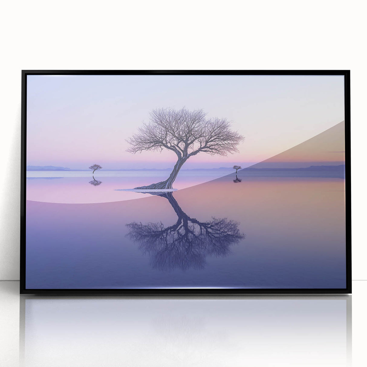 Serene Minimalist Landscape Art – Twilight Reflection Print
