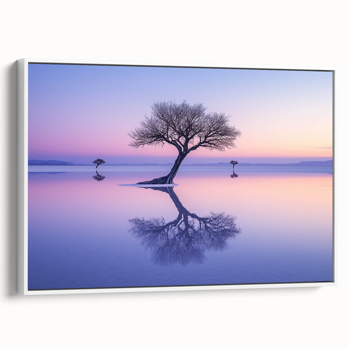 Serene Minimalist Landscape Art – Twilight Reflection Print
